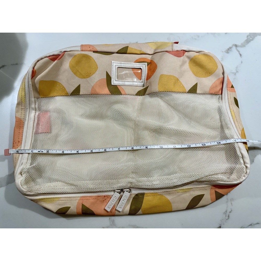 Calpak Luggage 1 Large Cube Mesh Bag Grapefruit Pattern Lightweight 14" x 10"
